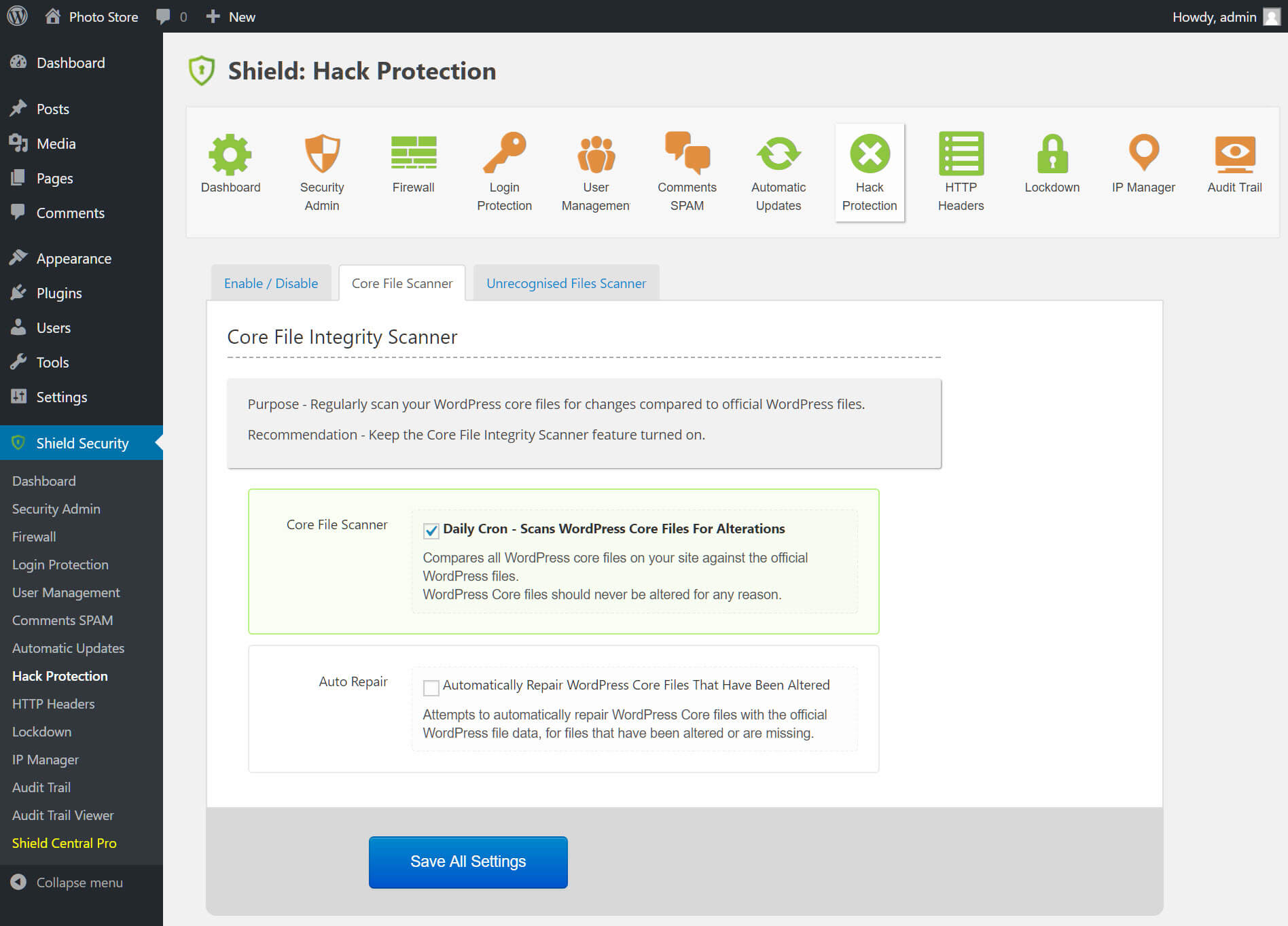 Scan WordPress Malware