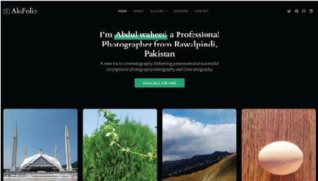 AKSFOLIO - photography and videography HTML template